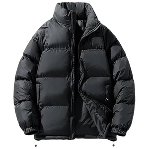 Veste matelassée en laine pour homme, capuche, style streetwear, fermeture éclair sur le devant, service OEM disponible, standard - Product Image 6