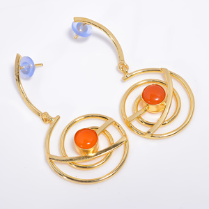 Joyería de piedras preciosas chapada en oro de 14K de latón personalizada, fabricante de joyas de piedras preciosas de latón hecho a mano, mayorista de joyería de latón único para niñas - Product Image 6