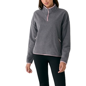 Pull à col zippé 1/4 en laine léger de haute qualité pour femmes, pull oversize unisexe à col zippé 1/4, vente en gros - Product Image 1
