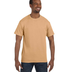 Camiseta de Manga Corta para Hombre, Cuello Redondo, Ajustada, de Algodón Suave y Elástico, Estilo Casual, Color Bronceado - Product Image 4