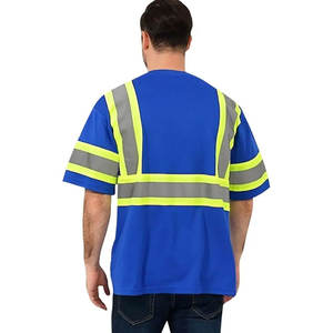 High Visibility Short Sleeve Reflective Safety T Shirt Men Heavy Duty Breathable Hi Vis Shirt Class 2 Safety <b>Workwear</b> - Product Image 2