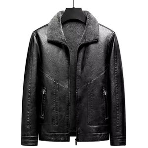 Mode hommes vestes en cuir véritable automne couleur unie populaire Simple décontracté pour veste en cuir pour hommes - Product Image 5