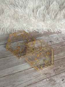 Sous-verres en acrylique transparents en feuille d'or de luxe légers Sous-verres en acrylique créatifs nordiques pour tasses à thé - Product Image 2