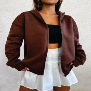 Sudadera con capucha de algodón 100% personalizada con estampado de abullonado para mujer, Jersey cómodo con logotipo elevado y cuello de chándal de invierno con capucha - Product Image 2