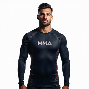 Protector de sarpullido personalizado con ajuste de compresión personalizado de manga completa y corta diseñado para MMA y BJJ Grappling kimono de jiu jitsu - Product Image 6