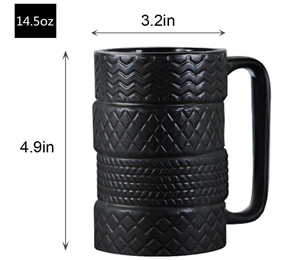 Taza de Cerámica Esmerilada con Forma de Neumático Negro 3D, Taza Grande para Café o Té, Regalos Únicos para Fanáticos de Autos, 14 Oz (400 ml) - Product Image 5