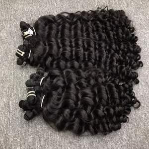 Extensiones de cabello virgen 100% de alta calidad, venta al por mayor, rizado Natural, gran Stock, Color claro, cabello crudo vietnamita, la mejor trama - Product Image 5