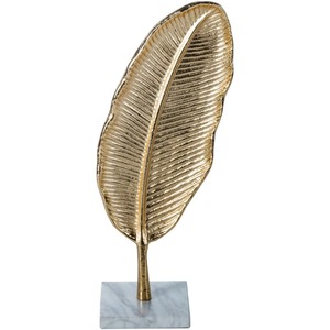 Sculpture en métal doré en forme de feuille, objet de table élégant pour la décoration de la maison, les événements, l'affichage et les cadeaux haut de gamme, en provenance d'Inde - Product Image 1