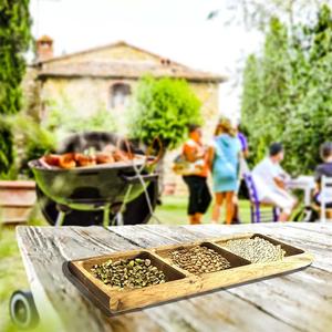 Plateau en bois personnalisé de haute qualité Plateau de service en bois d'acacia naturel écologique multi-cloison pour les fêtes de cuisine - Product Image 2