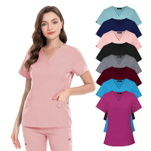 2025 nuevo diseño estilo bordado enfermería mujeres Scrub Set gama alta americano de talla grande farmacéutico uniforme médico Scrub dentista - Product Image 5