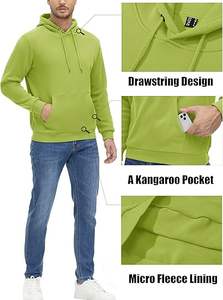 Men's <b>Sherpa</b> <b>Lined</b> Cotton Pullover Sweatshirts Fleece <b>Hoodies</b> Kangaroo Hooded Pocket for Women - Product Image 4