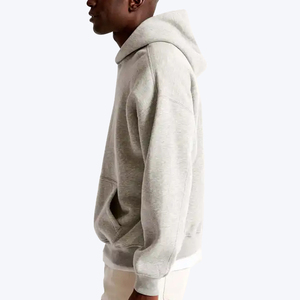 heavy Cotton High Quality Unisex streetwear Custom Boxy cropped French Terry hoodie <b>Plain</b> heavyweight Oversized <b>Hoodies</b> - Product Image 2