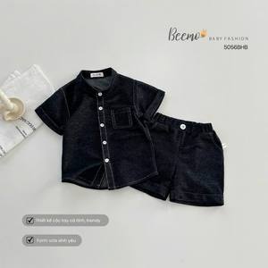 Alta calidad Beemo 100% algodón 2 piezas O-cuello Denim Jeans Baby Boys manga larga/corta ropa de calle de invierno Sostenible 1-7 años - Product Image 3