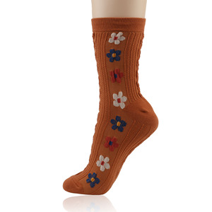 Calcetines de Algodón para Mujer Kikiya, Calcetines Casuales Transpirables de Punto con Diseño Floral Novedoso para Uso Diario - Product Image 4