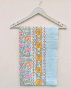 Sarongs, Brunt Orange, Olive Green Floral Hand Block Printed Cotton Sarong, Beach Wrap Pareo Bufanda larga Coverup, Regalo de estilo bohemio - Product Image 2