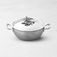 Casseroles en acier inoxydable martelé à la main de style européen, avec couvercle en branche d'olivier, poignée, écologiques, pour mariage, usage domestique, 10 pièces