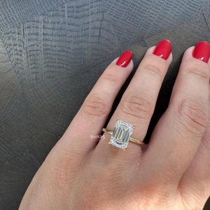 Elegante anillo de bodas de diamante cultivado en laboratorio de corte esmeralda para mujer, joyería fina de compromiso, regalo nupcial, anillo de lujo de diseñador - Product Image 3