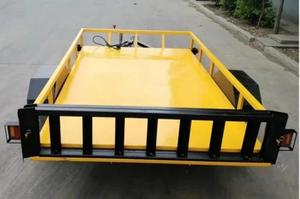 Remorque utilitaire UTV en aluminium blanc à double essieu, plateau plat avec rampe et barrières latérales 7x14 pieds - Product Image 5