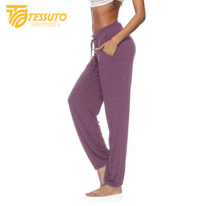 กางเกงวิ่งเอวสูงผ้าคอตตอน/โพลีเอสเตอร์สำหรับผู้หญิงกางเกงโยคะฟิตเนสเอวสูงแห้งเร็วสำหรับใส่ในฤดูร้อน - Product Image 5