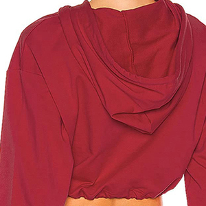 เสื้อฮู้ดของผู้หญิงเสื้อครอปสั้นแบบลำลองเสื้อครอปสำหรับผู้หญิงโลโก้แบบกำหนดเอง - Product Image 6