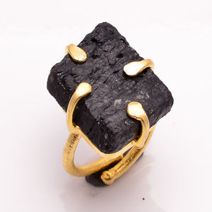 925 Sterling Silver Unique Shape Rose Quartz Gemstone Ring Fine Jewelry with Gold Plating Bezel Setting Inlay for Weddings - Product Image 2