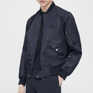 Chaqueta Bomber de satén con logotipo personalizado para hombre, ropa de calle de moda de calle con lona de poliéster, estilo destacado con logotipo frontal - Product Image 5