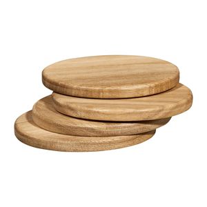 Wood Coasters Round Cup Coasters for Bar Kitchen Home Apartment for cold drinks <b>stand</b> - Product Image 1