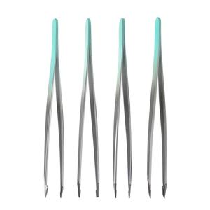 Pinzas para cejas de acero inoxidable de alta calidad, diseño inclinado delgado con punta puntiaguda, juego de pinzas para cejas gruesas y ligeras - Product Image 6