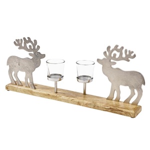 Soportes de asta de ciervo de metal personalizables portavelas decorativo con luz en T votivo para decoración de boda para decoraciones navideñas - Product Image 1