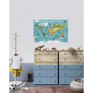 Mapa del Mundo Personalizado para Niños, Arte Mural, Mapa Colorido con Nombre - Product Image 4