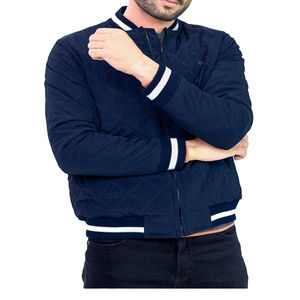 Chaqueta Bomber Casual de Invierno para Hombre, de Alta Calidad, Corte Ajustado, Color Sólido, Estilo Béisbol, Tejido de Punto, Decoración de Bolsillos en la Parte Delantera - Product Image 1