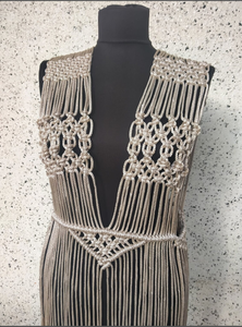 Vestido de macramé, vestido de cuerda, vestido Boho hippie, vestido hecho a mano, traje de Festival Top mujeres macramé Vestido de playa - Product Image 2