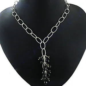 "Rhodium-Plated Geometric Pendant Necklace for Women with Zircon and Rose Gold Accents" - Product Image 1