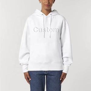 Haute demande en gros personnalisé 3d en relief éponge française col rond unisexe sweat femmes gaufrage sweats à capuche - Product Image 3