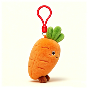<b>Customized</b> Carrot Plush <b>Keychain</b>, Veggie Bag Charm, Plush toy Keyring, Mini Vegetable Plush - Product Image 1