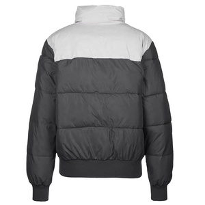 Customized Men's <b>Thin</b> Softshell <b>Puffer</b> Bomber Coat Lightweight Long Winter Warm Packable Puffy <b>Jacket</b> with Pattern Hood - Product Image 4