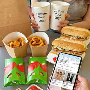 Caja Ecológica Desechable de Cartón Kraft para <span class=keywords><strong>Shawarma</strong></span> de Pollo, Personalizable OEM, Envase de Papel para <span class=keywords><strong>Comida</strong></span> Árabe para Llevar, Almuerzo - Product Image 1