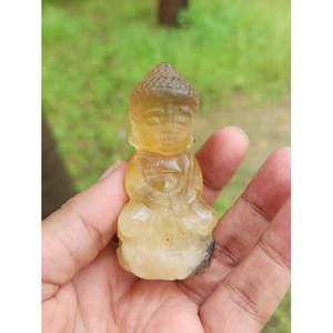 Sculpture du Bouddha en pierre de citrine fumée : un mélange divin de paix, de protection et d'abondance pour votre maison et votre bureau. Poids - Product Image 4