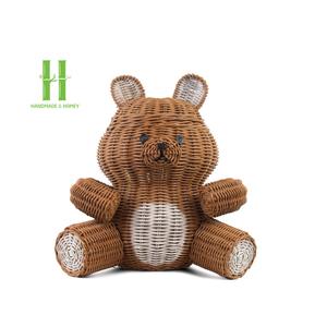 Bamboo Storage <b>Basket</b> <b>Lid</b> Cute Animal Organizer Series Handcrafted Eco-Friendly Flexible Clothing Storage Holder OEM Vietnam - Product Image 4