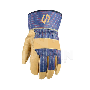Guantes DE TRABAJO resistentes de cuero y algodón superventas Guantes de seguridad para uso industrial y de construcción de Pakistán - Product Image 4