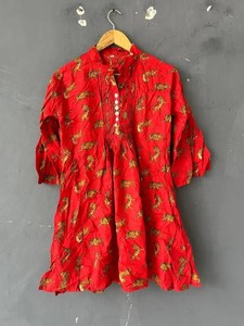 Robe en coton faite à la main imprimé floral ethnique femmes Kurtis - Product Image 4