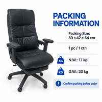 Chaise de bureau en cuir PU noir avec dossier haut, structure en PP et accoudoirs rembourrés pour bureaux informatiques, bureaux à domicile et salles de réunion