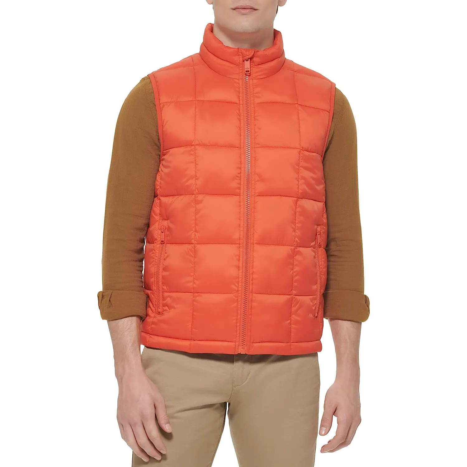 Gilet piumini Casual a blocchi di colore in poliestere/Nylon con cerniera personalizzata con Logo di marca gilet imbottiti in materiale di riempimento di 100% qualità