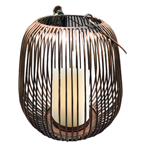 Antique Brown <b>Wire</b> <b>Mesh</b> Pillar Lantern Handmade Vintage <b>Garden</b> Decorative Metal Lantern for Home Christmas Decor - Product Image 1