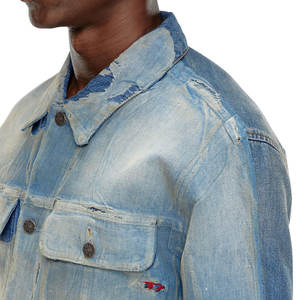Boutonné à manches longues hommes poches avant Street Wear veste en jean noir Denim Cowboy Jeans veste pour garçons - Product Image 4