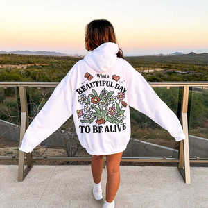 Custom High Quality Blank French Terry Hoodies Women's Streetwear High Quality Essentials Drop Shoulder Made in Pakistan - Product Image 2