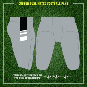 กางเกงเจอร์ซีย์ทีมอเมริกันฟุตบอลชุดเครื่องแบบอเมริกันพิมพ์ซับลิเมชันสีพื้น - Product Image 5