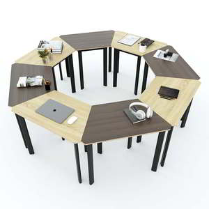Pieds de table en fer trapézoïdaux miniatures 88x50x75cm, style industriel, pieds ovales en fer style Lego HCLG003 - Product Image 6