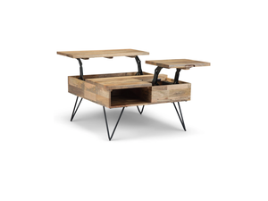 Mesa de Centro Moderna de Madera con Tapa Elevable y Estante de Almacenamiento, Diseño de Mediados de Siglo, Muebles para Sala de Estar, Hogar, Hotel y Restaurante - Product Image 1