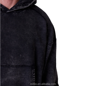 เสื้อฮู้ดดี้ทรงโอเวอร์ไซส์สไตล์วินเทจ ผ้าเฟรนช์เทอร์รี่เนื้อหนา ล้างสีแบบแอซิดวอช  สำหรับผู้ชาย - Product Image 4